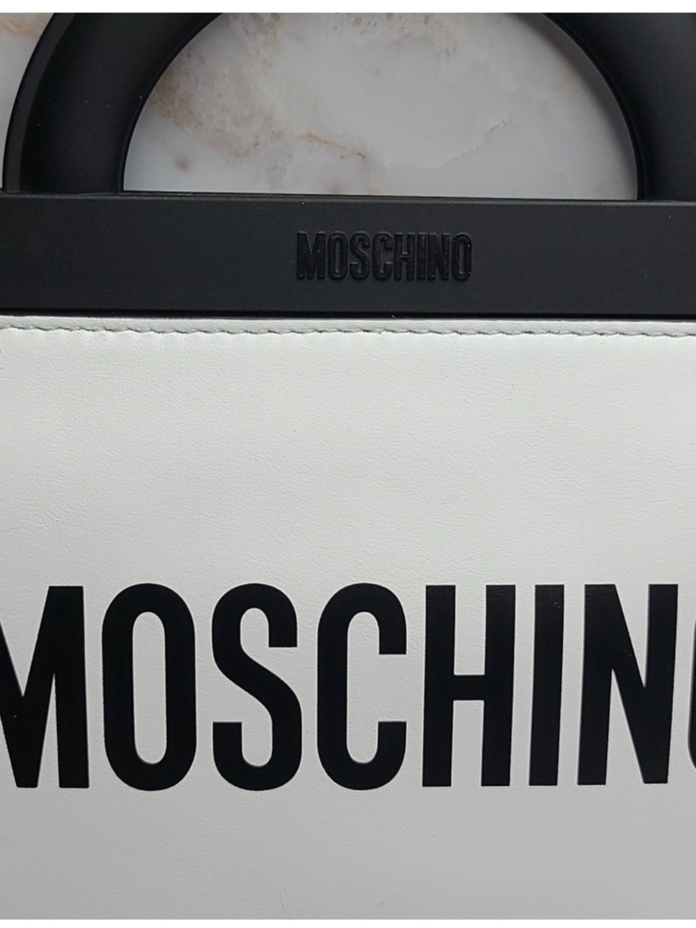Authentic Moschino top handle mini shopper crossbody belt bag, or tote white - Picture 2 of 7